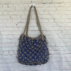 80’s Woven twine/straw patterned Beach mesh bag RARE FIND!